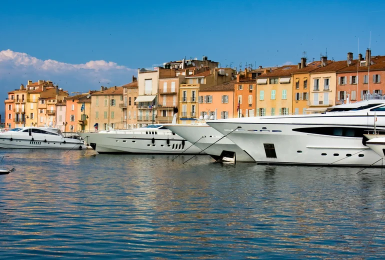 Croatian marina with multiple charter boats berthed