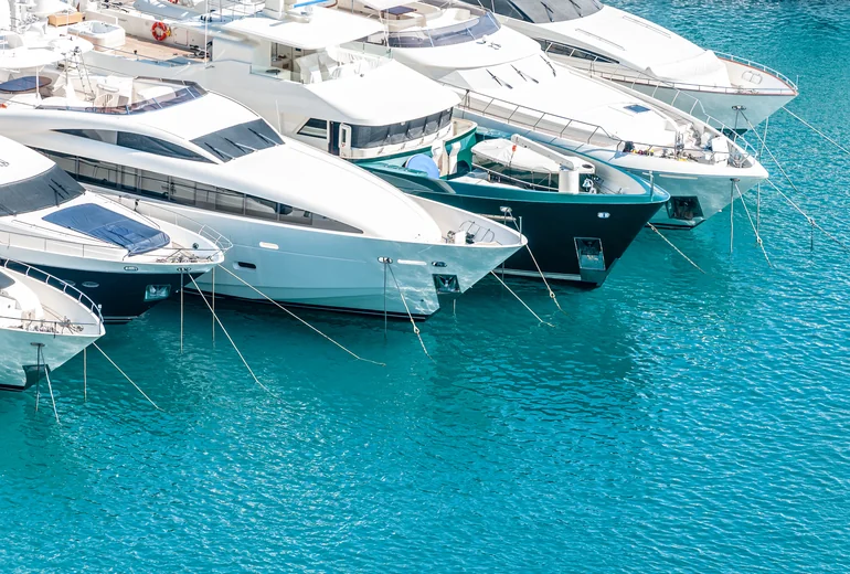 Catamaran moored at a Croatian marina