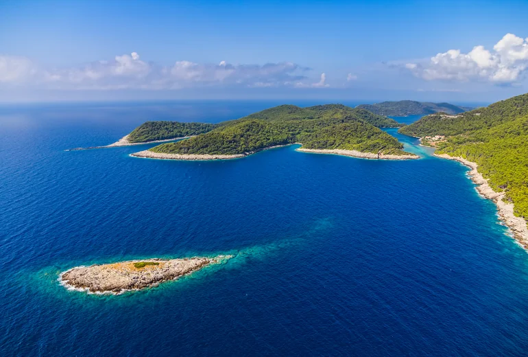 Croatian Adriatic island village with small fishing port